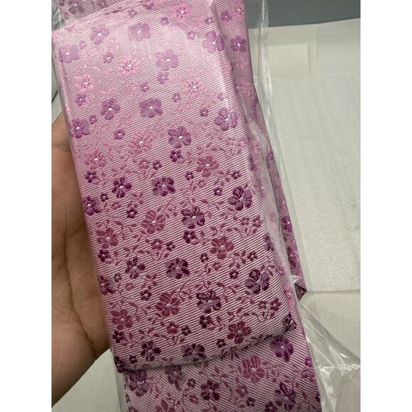Alizeal Mens 3.15inches Exquisite Floral Tie w/Small Flower Printed Pink *READ.. - Picture 3 of 6
